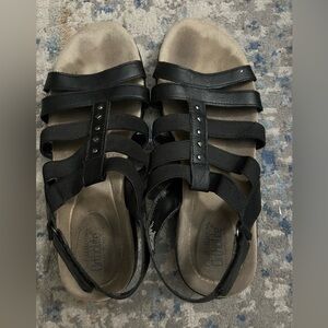 Croft and barrel black sandals size 10
